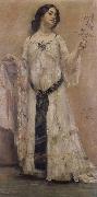 Lovis Corinth Portrat Charlotte Berend in the woman dress Spain oil painting artist